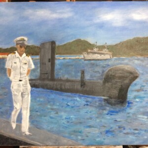 "Lt. Commander Solheim, USN" 16 X 20 This was done as a commission for a friend, off of a photo taken in Guam. Lt. Commander Solheim, USN