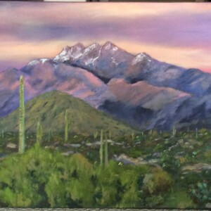 "Sunset, Four Peaks, Arizona" 15 x 30