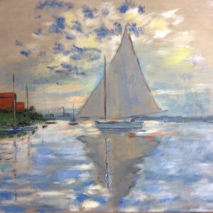 Claude Monet - "Sailboat at Le Petit-Gennevilliers"