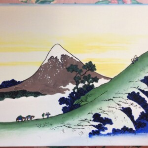 Hokusai: "Inume Pass in the Kai Province" 16x20 Oil on Board
from the artist's "36 views of Mount Fiji" set of wood block prints, done in the early 1830s. Japanese wood block prints were revered by the Impressionists and influenced many including Vincent Van Gogh.