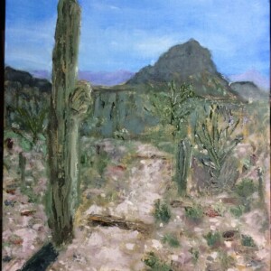 Desert Scene, Scottsdale - first Pass, to be finished later in the Studio