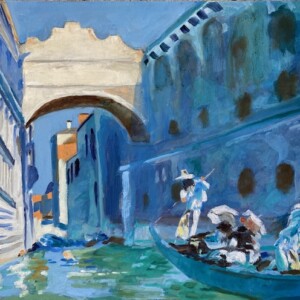 "Bridge of Sighs, Venice" 2023 - rough copy of a watercolor by John Singer Sargent 11 x 14 on board
