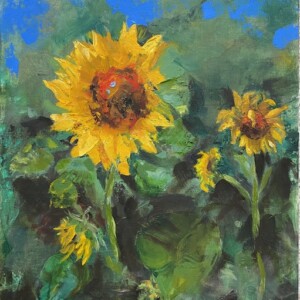 Sunflowers, 2023 11 x 14 on board, from a Plein Air work