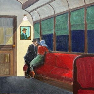 Edward Hopper Train Car Scene (updated) 24 x 24, 2024
