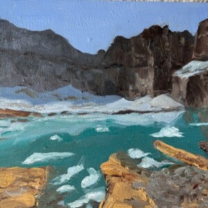Grinnell Glacier (at Glacier National Park) 9 x 12 on board.