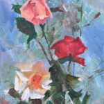 A small study of Richard Schmid flowers. He was one of the most revered American painters. I like doing these small ones, as practice