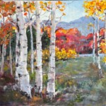 "Aspen Vibrancy" Oil on Canvas, 30 x 48. Yes, a BIG ONE ! It's not from a photo, I just made it UP as I went along.