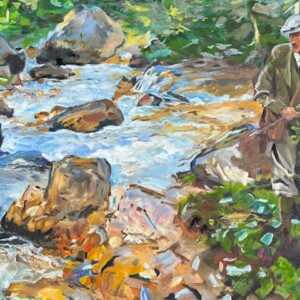 Copy of John Singer Sargent's Painting "Trout Stream in the Tyrol" 1914 Oil on Canvas 22 x 28