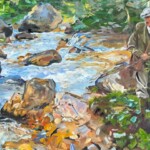 Copy of John Singer Sargent's Painting "Trout Stream in the Tyrol" 1914 Oil on Canvas 22 x 28